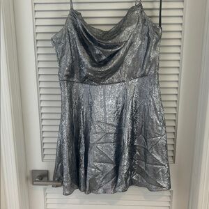 Macy's Shiny Silver Mini Dress